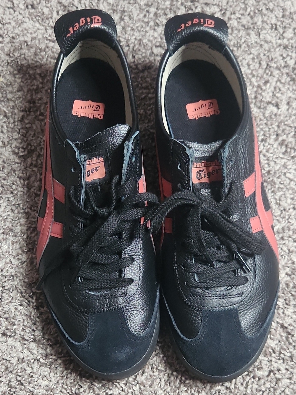 Onitsuka Tiger by Asics Men’s Black with Coral Accent Sneakers